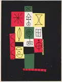 Christmas Card by B. C. Binning, silkscreen on card, sold Jun 2019