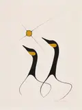 Two Geese with Sun by Benjamin Chee Chee, 1975, acrylic on paper, sold Jun 2019