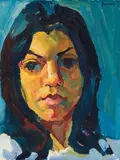 Female Portrait by Jack Darcus, oil on board, sold Jun 2019