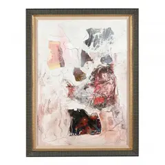 Untitled by László Dús, Mixed media with collage and printed elements on canvas, sold Jan 2023