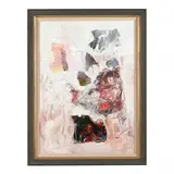 Untitled by László Dús, Mixed media with collage and printed elements on canvas, sold Jan 2023