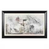 Untitled by László Dús, Mixed media with collage on board, sold Jan 2023