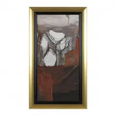 Magnetic Field by László Dús, Mixed media with collage on canvas, sold Jan 2023