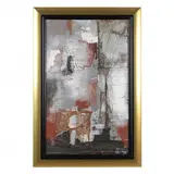 Untitled by László Dús, Mixed media with collage on canvas, sold Jan 2023