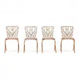 Four Copper, Washington Skeleton Chairs by David Adjaye, Contemporary design for Knoll, sold Jan 2023
