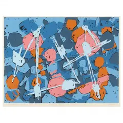 Ninety-Nine Forms in Space by Dorothy Gillespie, Silkscreen print in colors, sold Jan 2023