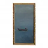 Man in Dory by Anne Packard, Oil on canvas board, sold Jan 2023