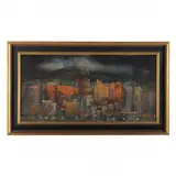 Vieux Port at Night, Marseille by Eric Gibberd, Oil on board, sold Jan 2023