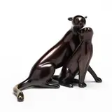 Cheetah and Cub by Loet Vanderveen, Limited edition cast bronze with applied patina, sold Jan 2023