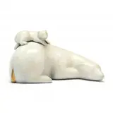 Polar Bear and Baby, Reclining by Loet Vanderveen, Limited edition cast bronze with applied patina, sold Jan 2023