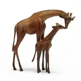 Giraffe and Baby by Loet Vanderveen, Limited edition cast bronze with applied patina, sold Jan 2023