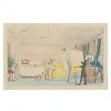 Dr. Syntax Painting a Portrait by Thomas Rowlandson, Hand-colored etching, sold Jan 2023