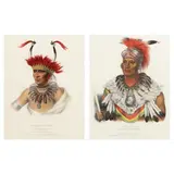 Chon-Man-I-Case: An Otto Half Chief / Wa-Pel-La: Chief of the Musquakees (Two Works) by McKenney & Hall, Hand-colored lithographs, sold Jan 2023