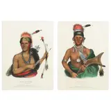 Ap-Pa-Noo-See: Saukie Chief / Pow-A-Sheek: A Fox Chief (Two Works) by McKenney & Hall, Hand-colored lithographs, sold Jan 2023