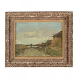 Shepherd with Sheep by Charles P. Gruppé, Oil on canvas, sold Jan 2023
