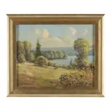 Finger Lakes Landscape by Samuel Edgar George, Oil on canvas board, sold Jan 2023