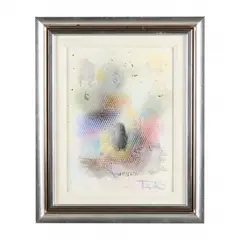 Untitled by László Dús, Mixed media on canvas, sold Jan 2023