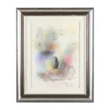Untitled by László Dús, Mixed media on canvas, sold Jan 2023