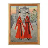 Two Cardinals by Maria Grazia Boringia, Oil on canvas, sold Jan 2023