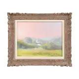 New England Village by George Kerasiotis, Oil on board, sold Jan 2023