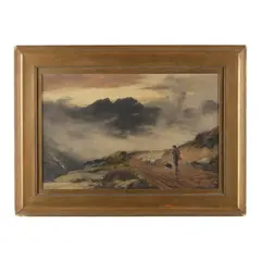 Evening Mist - Isle of Skye by John MacWhirter, Watercolor on paper, sold Dec 2022