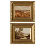 Two Rural Landscapes by William Buck, Oil on board, sold Dec 2022