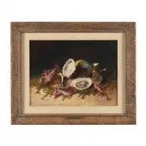 Still Life with Shrimp and Oysters by David De Noter, Oil on canvas, sold Dec 2022