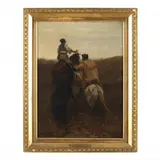 Horse Herding on the Plain by Otto von Thoren, Oil on mahogany panel, sold Dec 2022