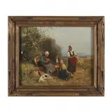 Mid-Day Repast by Karl Adam Heinisch, Oil on panel, sold Dec 2022