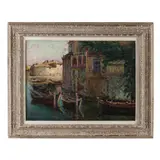 Martigues, Quai Brescon by Mario Pinetti, Oil on canvas, sold Dec 2022