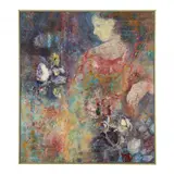 Woman with Flowers by Genevieve Cotter, Oil on canvas, sold Dec 2022