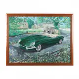Portrait of a Jaguar E-Type by Chip Holton, Oil on canvas, sold Dec 2022