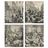 Four Stages of Cruelty (Complete Suite of 4) by William Hogarth, Each an etching and engraving on laid paper, sold Dec 2022