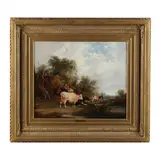 Country Scene with Cattle by William Joseph Shayer, Oil on canvas, sold Dec 2022