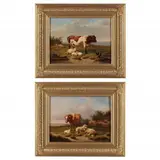 A Pair of Animal Paintings by Joseph van Diegham, Oil on panel, sold Dec 2022