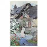 At Anne Hathaway's Cottage by David Woodlock, Watercolor on paper, sold Dec 2022