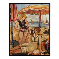 La Plage by François Chabrier, Oil on canvas, sold Dec 2022