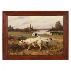 Setters by Percival Leonard Rosseau, Oil on canvas, sold Dec 2022