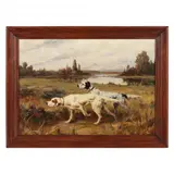 Setters by Percival Leonard Rosseau, Oil on canvas, sold Dec 2022