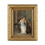Old Fashioned Dress by Susan Macdowell Eakins, Oil on canvas laid on board, sold Dec 2022