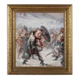 Snowball Fight by Gladys Nelson Smith, Oil on canvas panel, sold Dec 2022