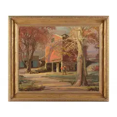 Autumn on the Farm by Gladys Nelson Smith, Oil on canvas, sold Dec 2022