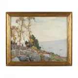 Birches and Pines by Chauncey Foster Ryder, Oil on canvas, sold Dec 2022