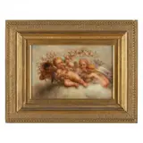 Cupids with Apple Blossoms and Lilacs by George Henry Hall, Oil on canvas, sold Dec 2022