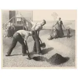 Tree Planting Group by Grant Wood, Lithograph, sold Dec 2022