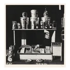 Store Front by Eudora Welty, 1940, Gelatin silver print (mounted as issued), sold Dec 2022