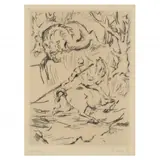 Saukt George (St. George) by Heinrich Luckner, Drypoint etching, sold Nov 2022