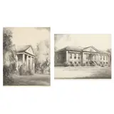 The Old Mint and Orton Plantation House (Two Signed Trial Proofs) by Louis Orr, Etchings, sold Nov 2022
