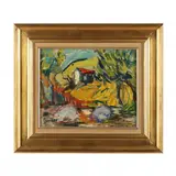 Fauvist Landscape with Cottage by Jacqueline Laurent, Oil on canvas, sold Nov 2022