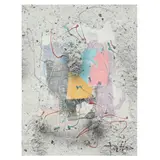 Untitled by László Dús, Mixed media on hand-made paper, sold Nov 2022